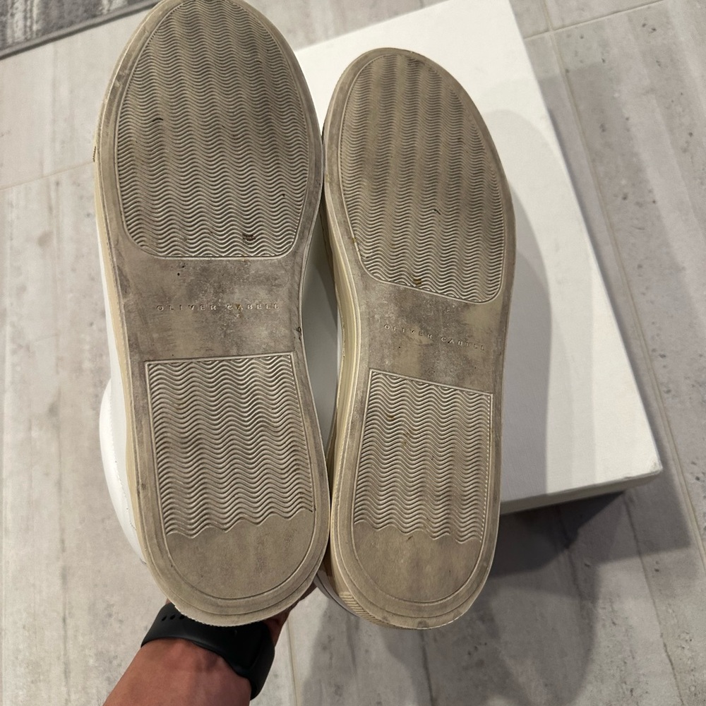 Oliver Cabell Lo White Leather Sneakers - Picture 7 of 9